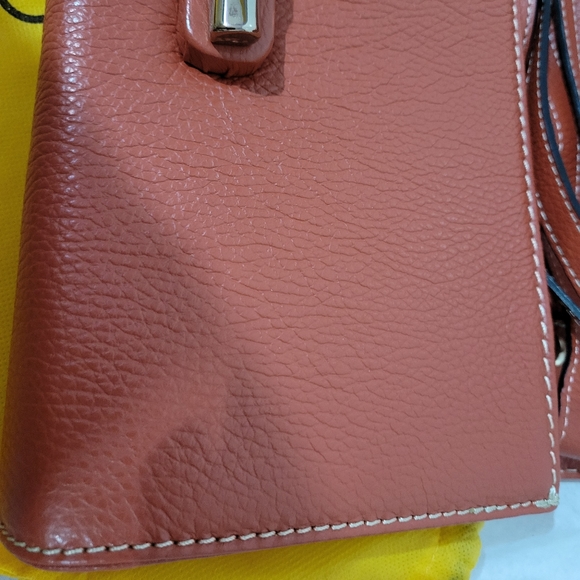 Authentic Valentino Mario Large Clutch shoulder leather bag crossbody Orange - Picture 10 of 17